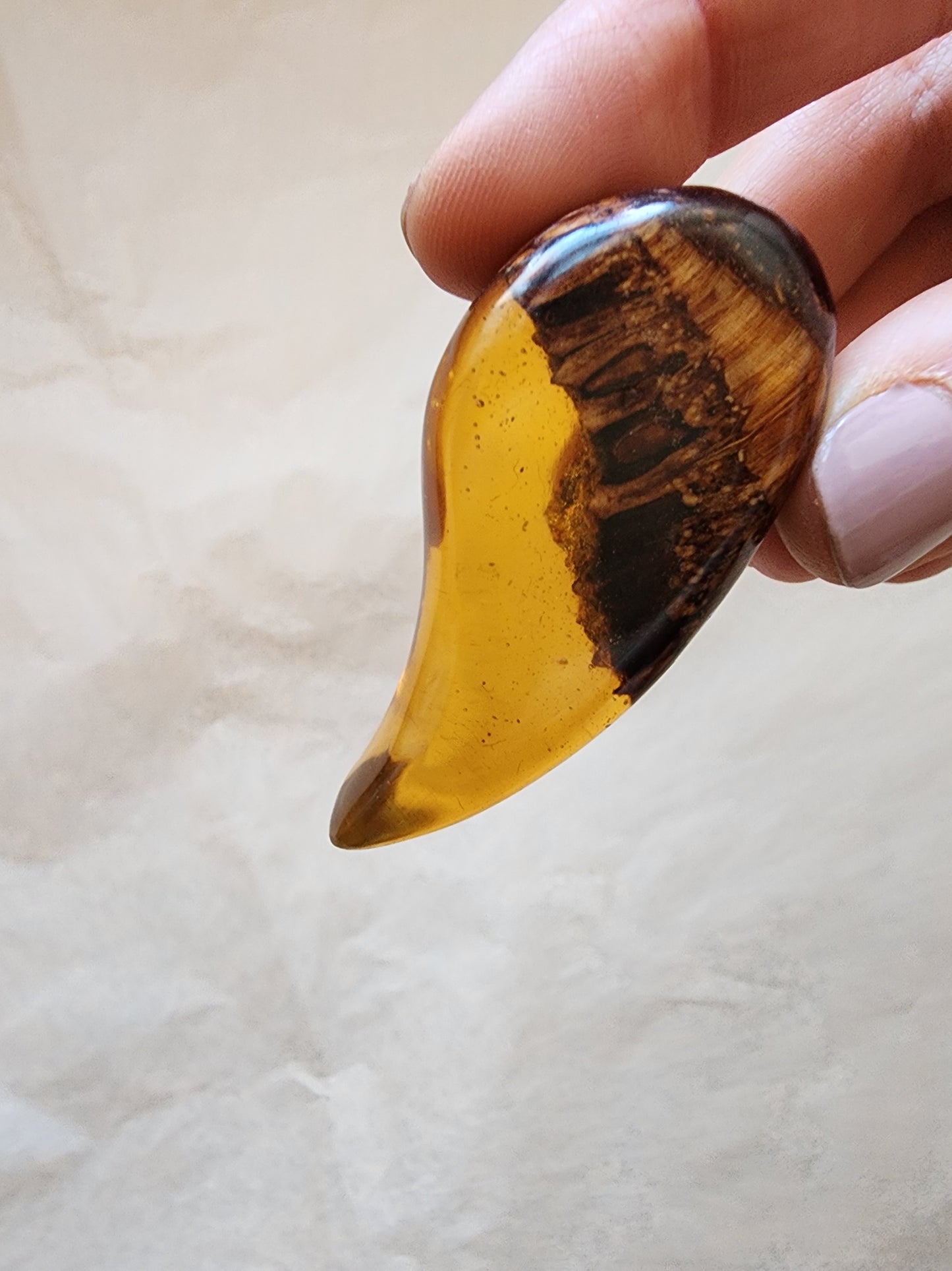 Amber Wood Resin Pendant