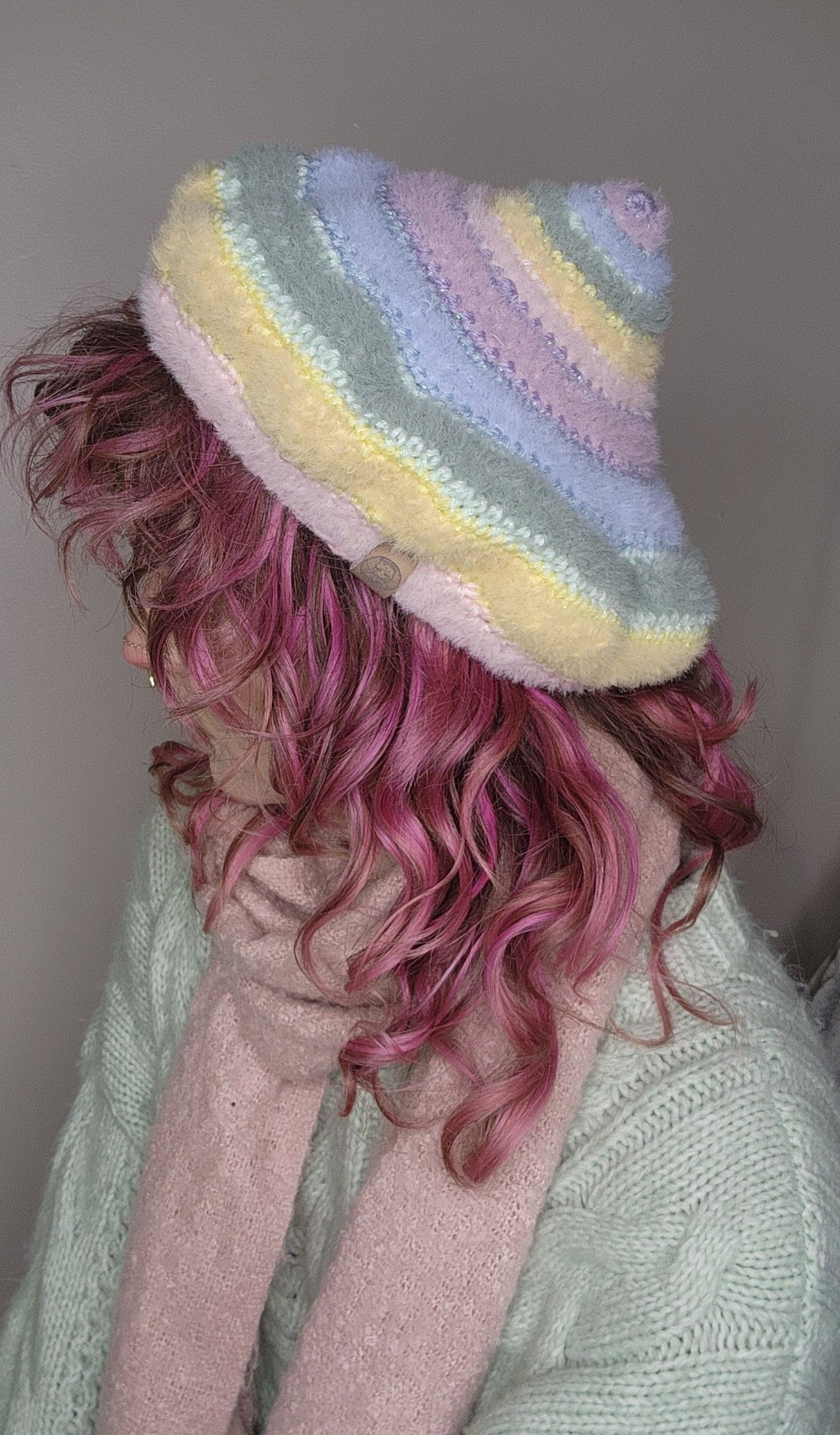 Fae Beret - Muted Rainbow