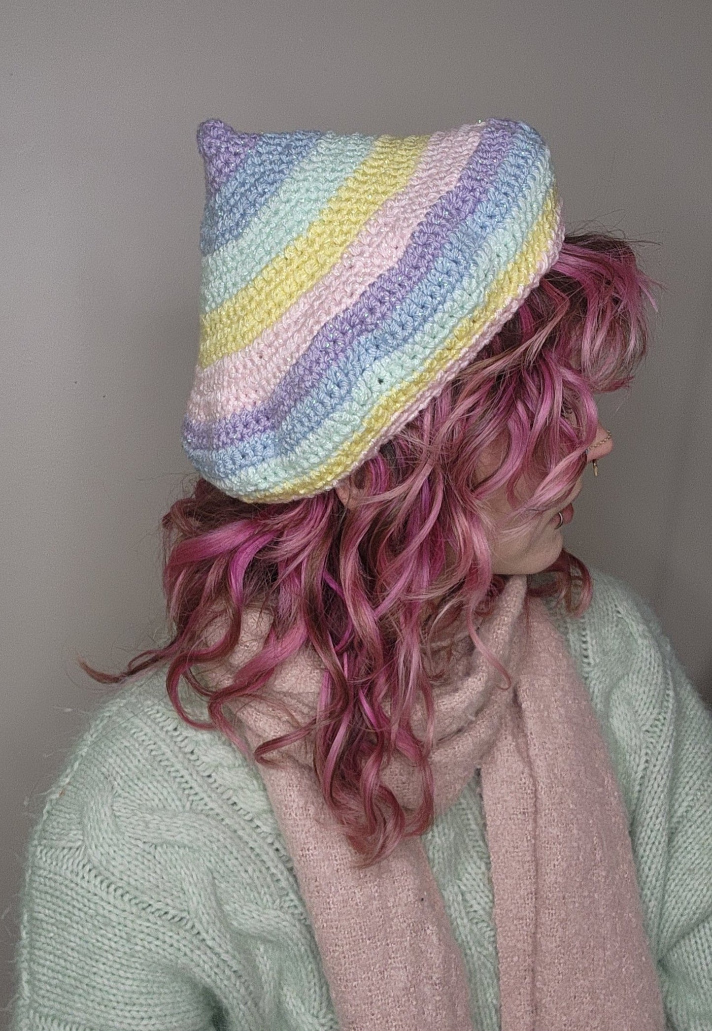 Fae Beret - Sparkly Rainbow