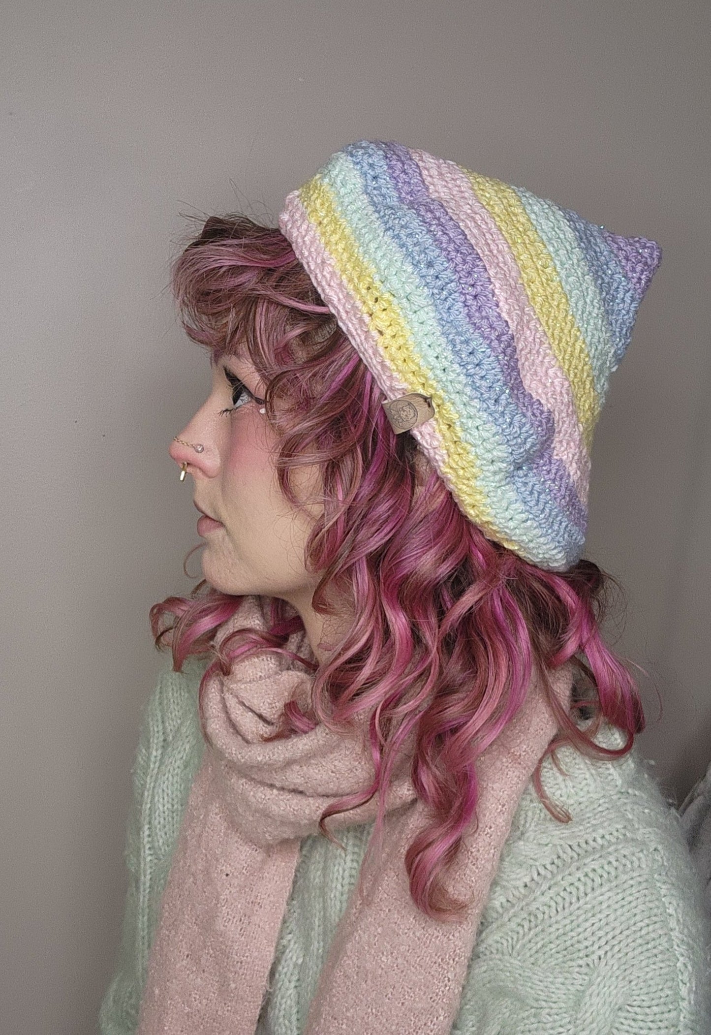 Fae Beret - Sparkly Rainbow