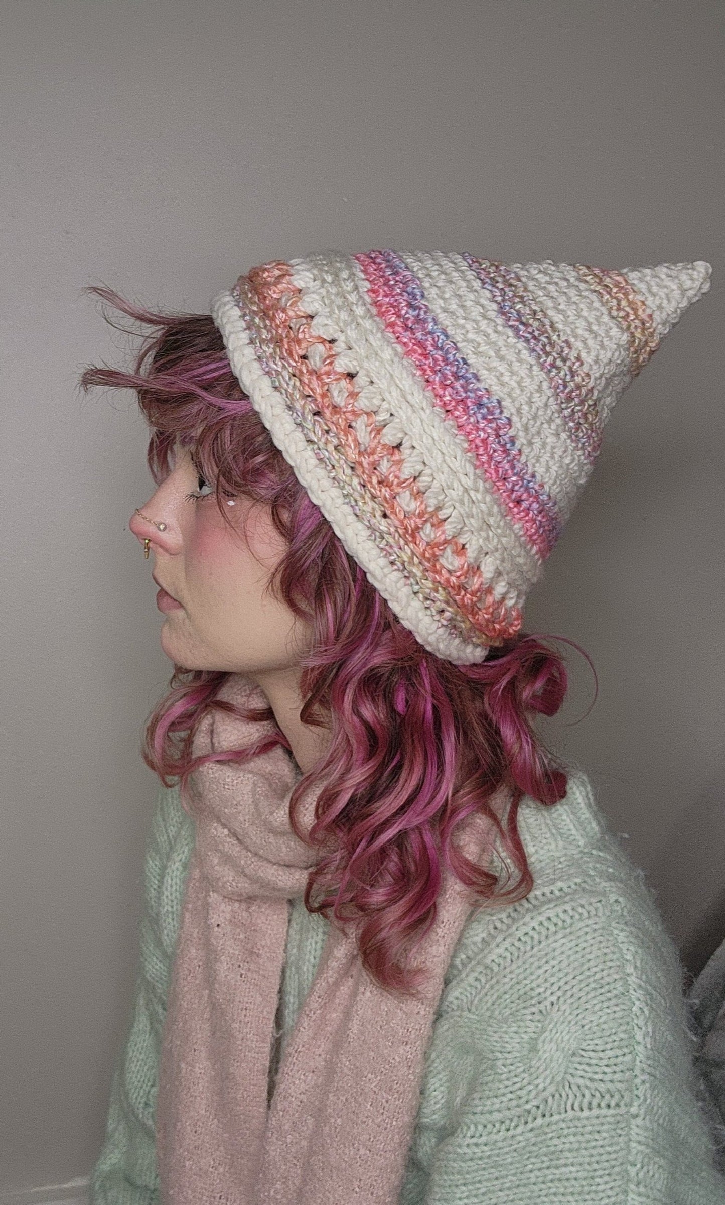 Willow Bud Beanie - Cream & Multicolor