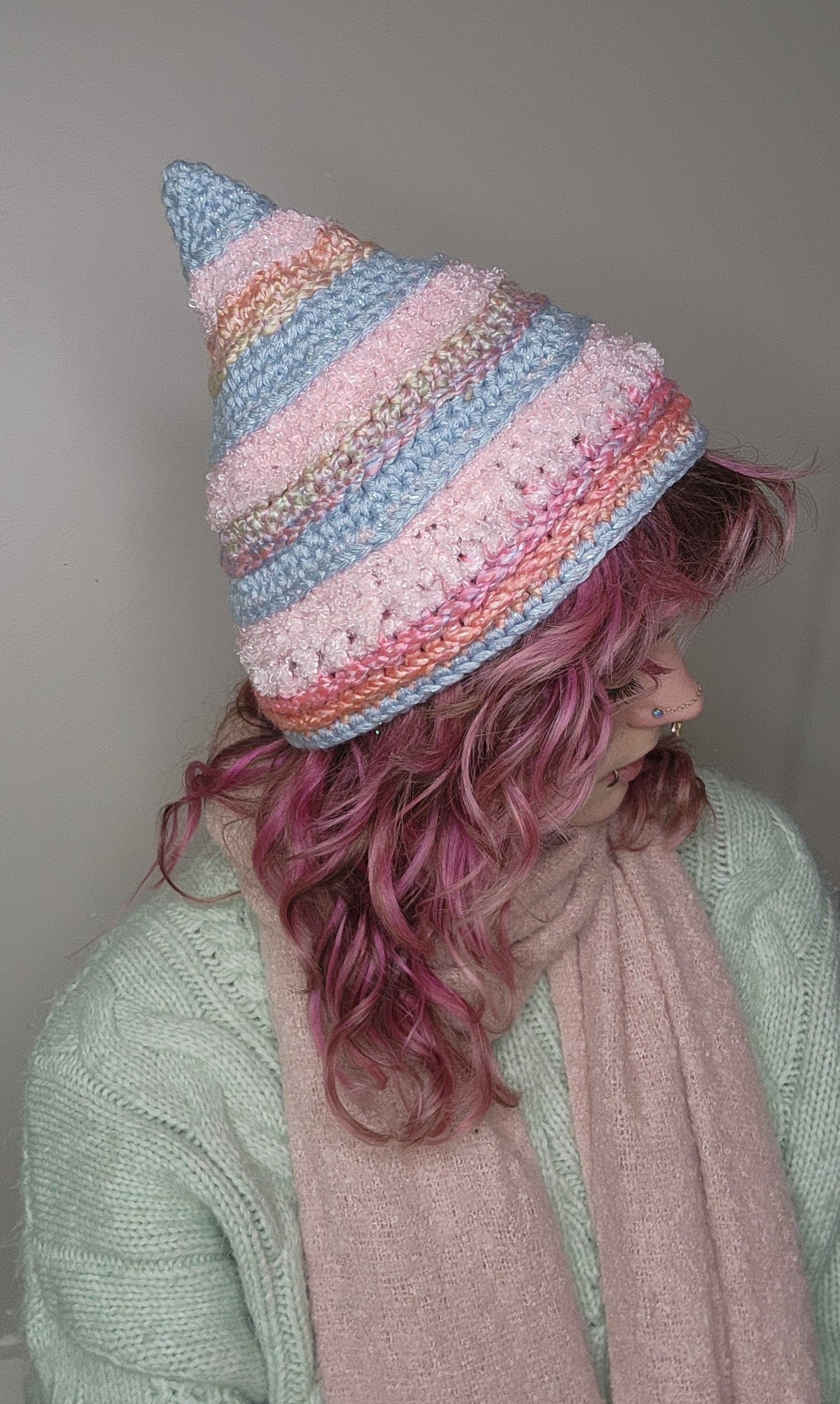 Willow Bud Beanie - Blue, Pink, & Multicolor